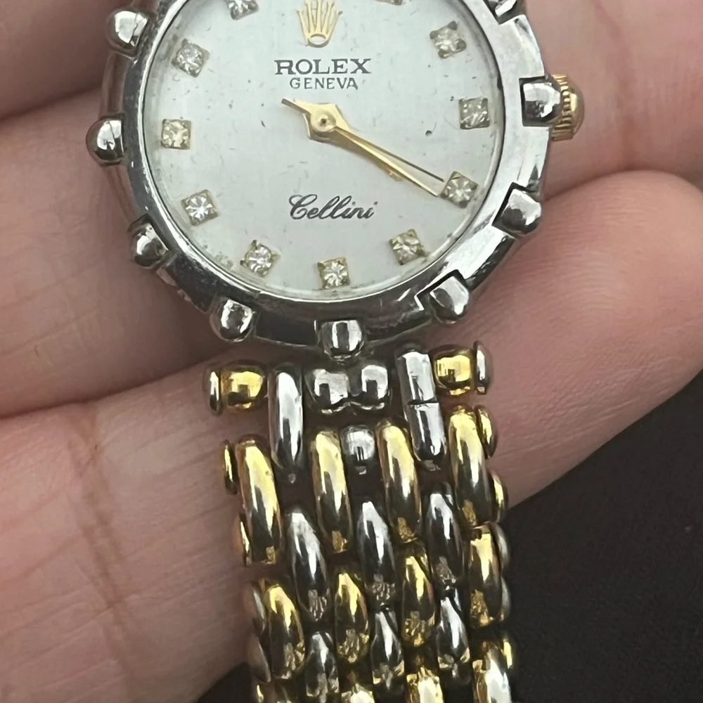 Listing vintage Giovani Cellini crystal diamond with gold and silver band - Picture 4 of 6